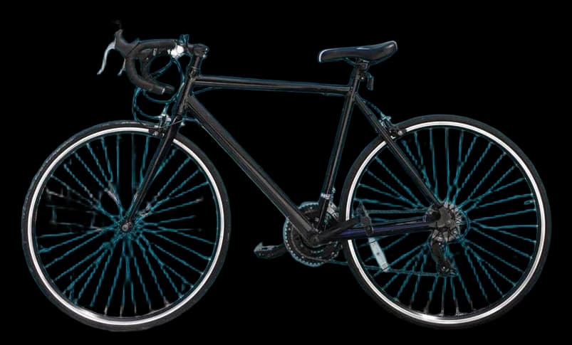 A bicycle cut-out, cropped to the subject, with a 2% margin